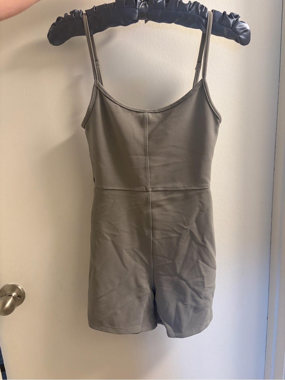 White Fox Boutique Charcoal Gray Spaghetti Strap Romper Size XS